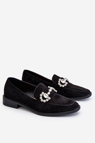 Mocassins Élégants En Daim Noir Aliya