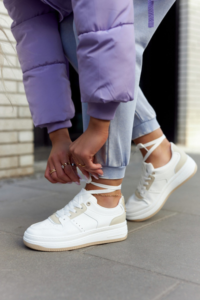 Chaussures de sport pour femmes blanches et beiges New Haven
