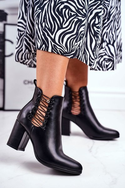 Stiletto Damen Slingback Booties mit Riemen Schwarz Vibo