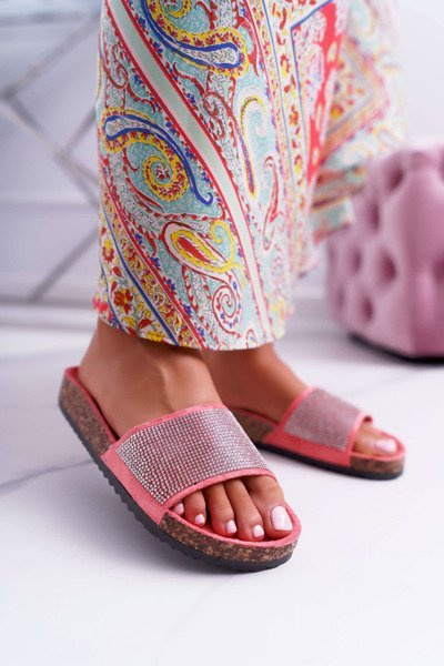 Tongs en liège pour femmes avec cristaux corail Do It!