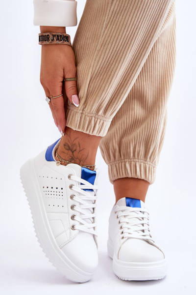 Chaussures de sport pour femmes bleues et blanches Be First!