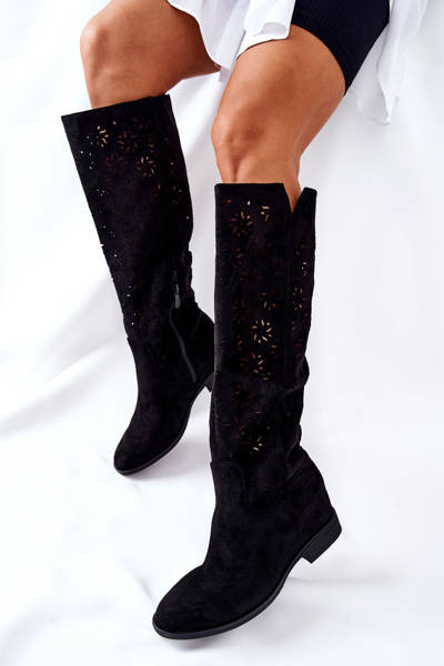 Bottines À Lacets À Talon Caché Noir Lara