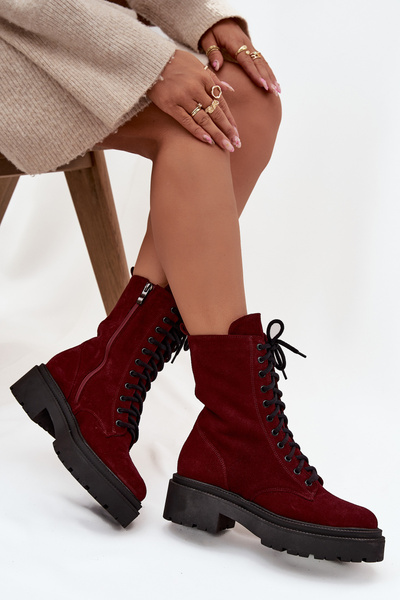Boots Workery pour Femmes en Nubuck Naturel avec Chauffage Zazoo 4213 Bordeaux