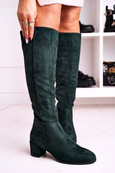 Bottines en daim pour femmes Sergio Leone vert KZ273