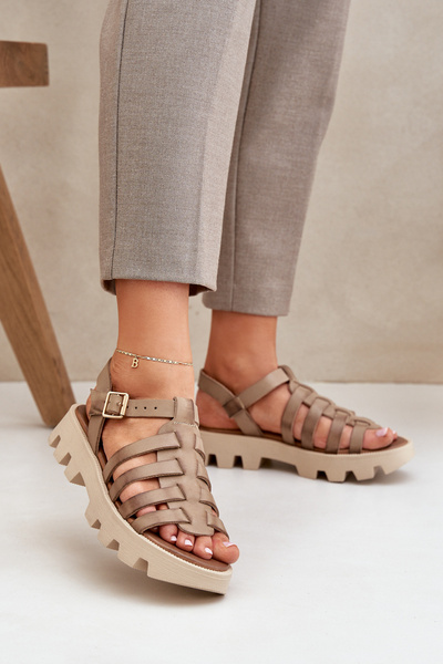 Leder Damen Sandalen Zazoo 3695 beige