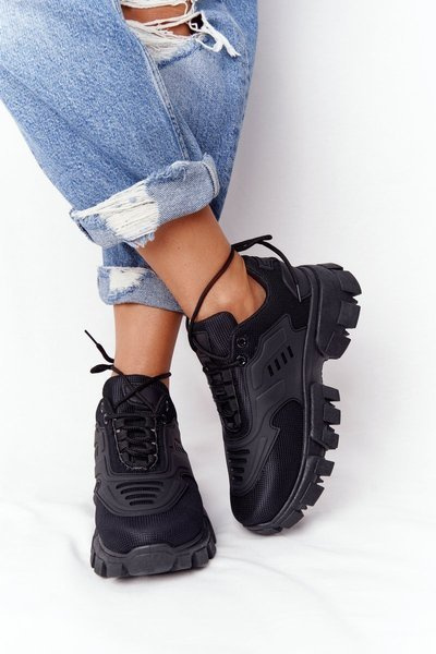 Women's Large Sole Sneakers Schwarz New York