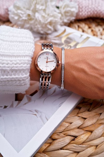 Bracelet Femme Acier Avec Zircons Argent Debi