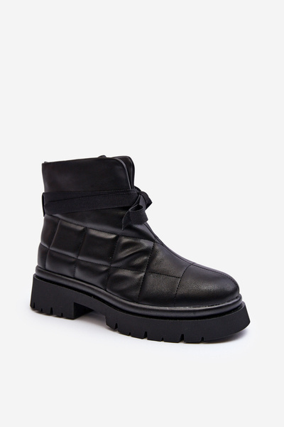 Botine de dama imblanite Negru Bizzanti