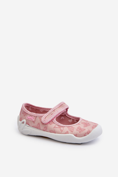 Kinderhausschuhe Ballerinas Schmetterlinge Befado 114X526 Rosa