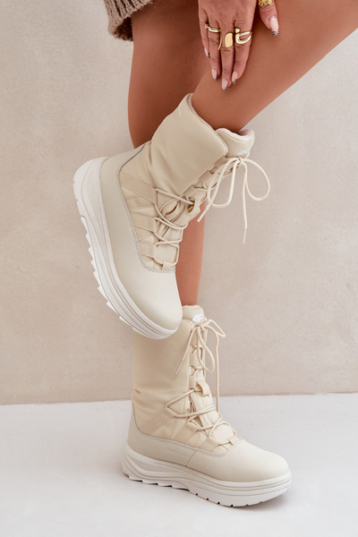 Bottes à Neige Femme INUA Avec Isolation Primaloft 4F Beiges 4FRAW24FSBSF012