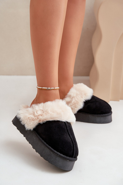 Chaussons De Neige Femme Semelle Épaisse Et Fourrure Noir Doriola