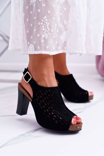 Women's Sergio Leone SK850 Black Farmona Stiletto Sandals