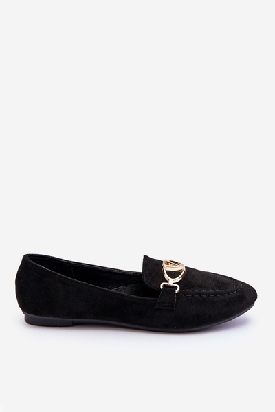 Mocassins En Daim Avec Élément Décoratif Roseau Noir