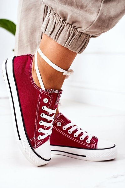 Baskets classiques pour femmes bordeaux Ecoma
