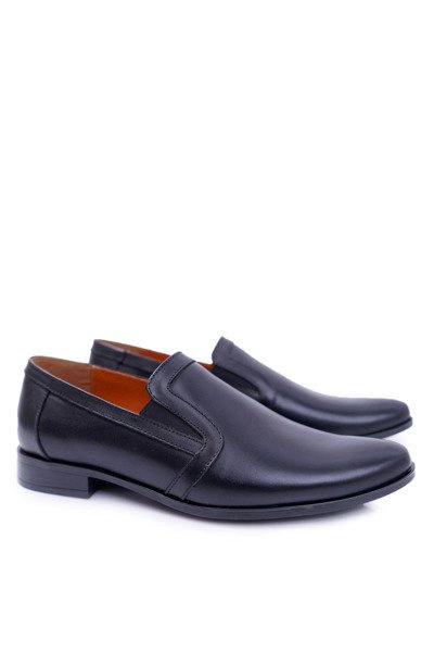 Chaussures à enfiler Bednarek en cuir pour hommes Noir Trocky