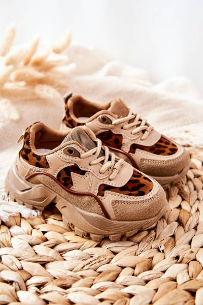 Vaikiški sportiniai batai Sneakers Beige ir Brown Nila