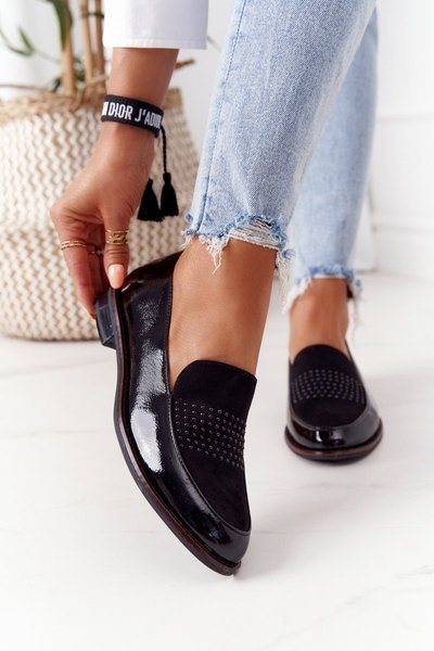 Mocassins Vernis Femme Sergio Leone PB254 Noir