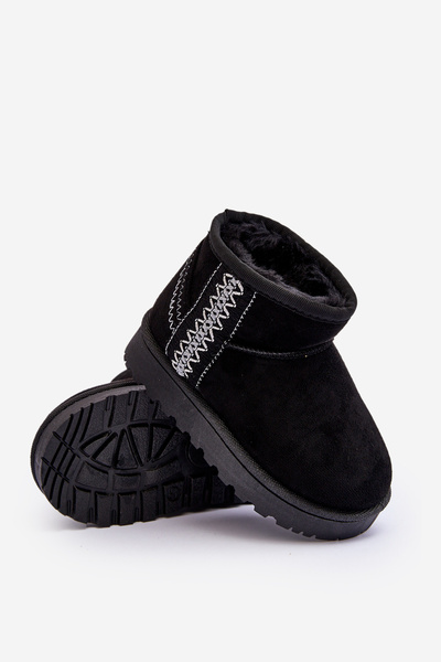 Children's Quilted Snow Boots Black Leonora