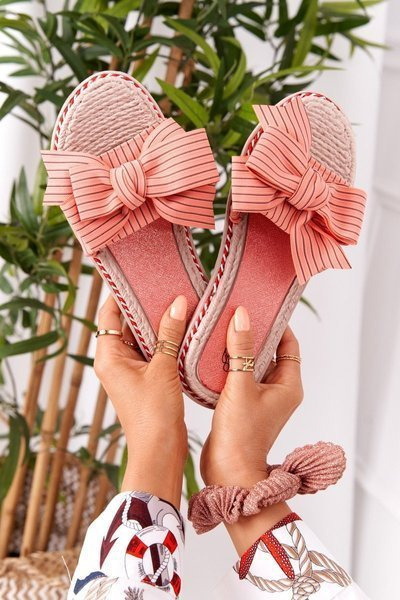 Chaussons en caoutchouc avec nœud Gabriell rose