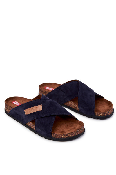 Chaussons confortables pour hommes Big Star JJ176008 Bleu marine