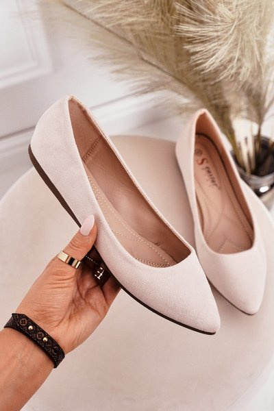 Ballerines Délicates Pointues Daim Beige Dermeno