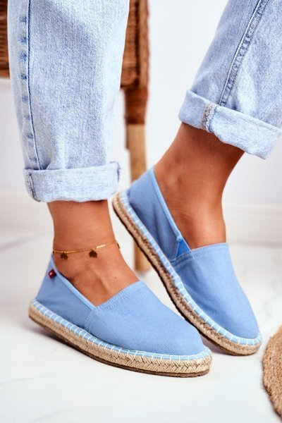 Damen Espadrilles Geflochtene Sohle Blau Big Star DD274A153