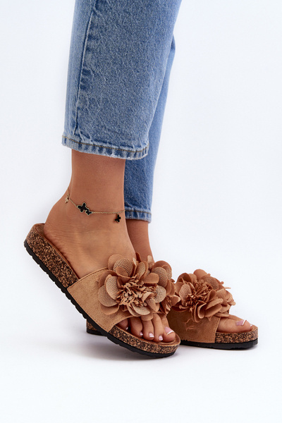 Chaussons Femme à Fleurs Marron Lulania