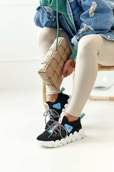 Chaussures chaussettes de sport pour femmes noires Fashion Pioneer