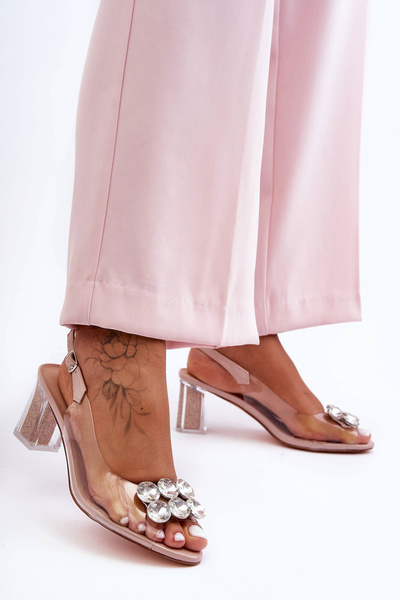 Talons transparents pour femmes avec rose SBarski MR1037-43