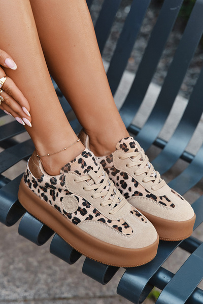 Baskets pour femmes à plateforme Panther Big Star SS274763 beige