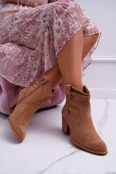 Női tűsarkú csizma Cowboy Beige Maverick