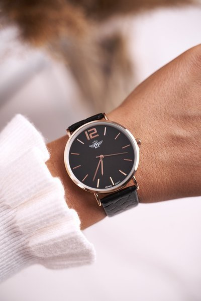 Women's Watch Michael John Black Rose Gold Dora