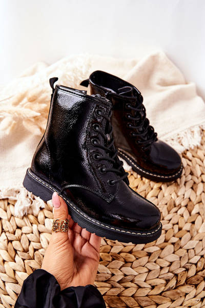 Kinderstiefel mit Fleecefutter Schwarz Gessa