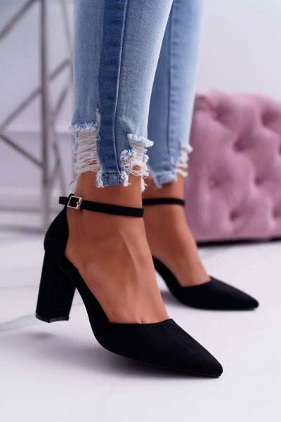 Femei Stiletto Pompe Negre Grette