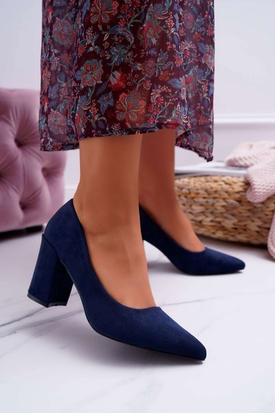 Női Stiletto Stiletto Suede Femmini Navy Blue pumpák