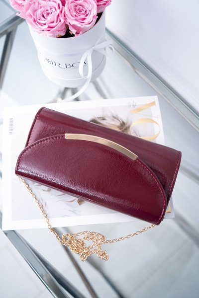Sac à main pochette laqué marron pour femme