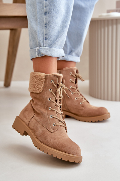 Bottes de Travail Doublées avec Fermeture Éclair pour Femme Marron Mivael
