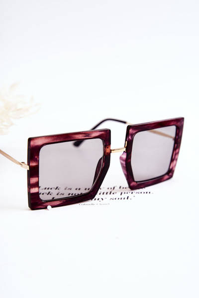 Quadratische marmorierte Sonnenbrille V160018 Violett