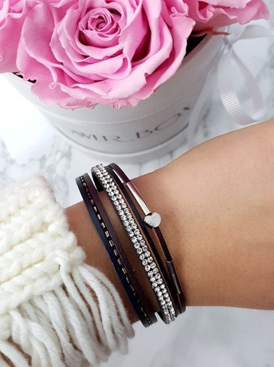 Damenarmband Strass Zirkonia Schwarz Michiko