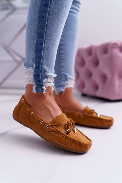 Damen Bequeme Mokassins Öko-Wildleder Camel Memfi