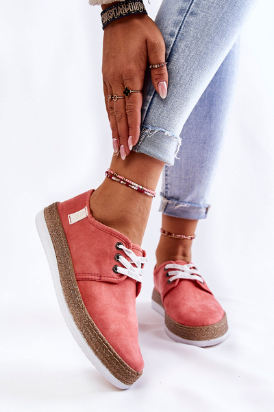 Baskets basses femme système de mousse à mémoire de forme Big Star KK276006 Corail