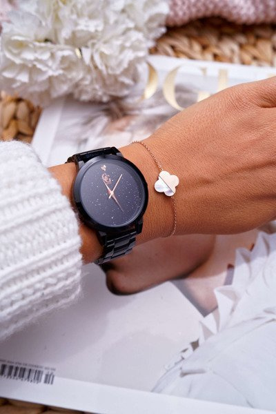 Women's Chain Bracelet Pink Gold Clover Millow