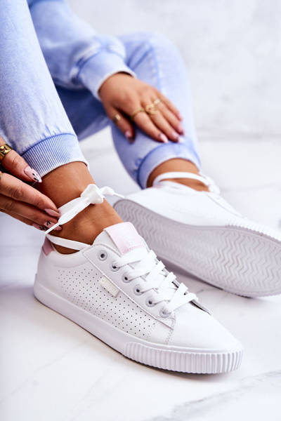 Baskets en Cuir Femme BIG STAR HH274073 Blanc-Rose