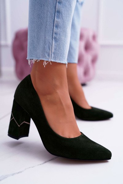 Női Laura Messi Suede Olive 2050 pumpák