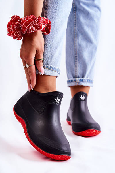 Wellies Low Wellies Black and Red Eldora