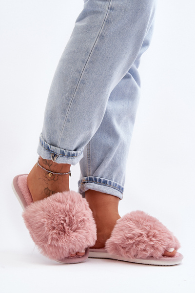 Chaussons pour femmes avec fausse fourrure rose Vienitta