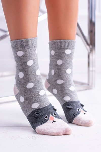 Gepunktete Socken für Frauen mit Maus