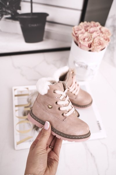 Fleece-gefütterte Trapper-Stiefel für Kinder Pink Maestro