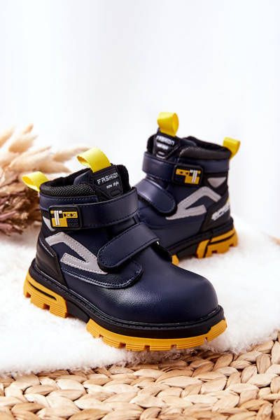 Cizme izolate Velcro pentru copii Blue Fruzio