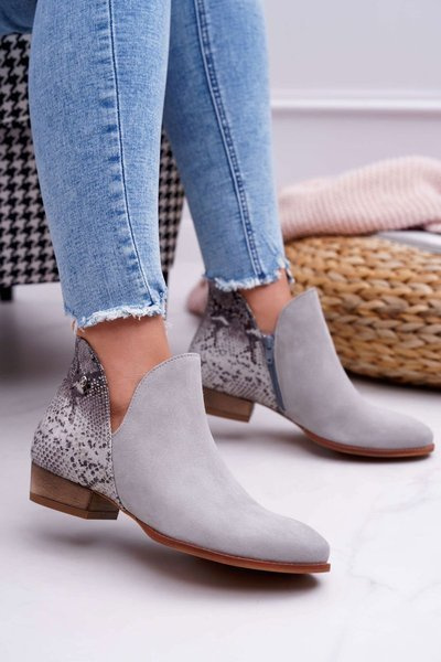 Cizme de piele pentru femei Maciejka Gray 04091-03